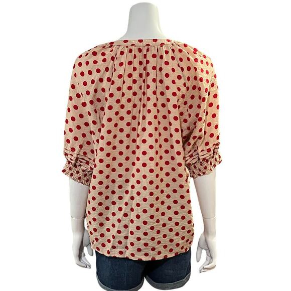 Ellison Womens Polka Dot Tassel Blouse Size Large - Picture 10 of 12